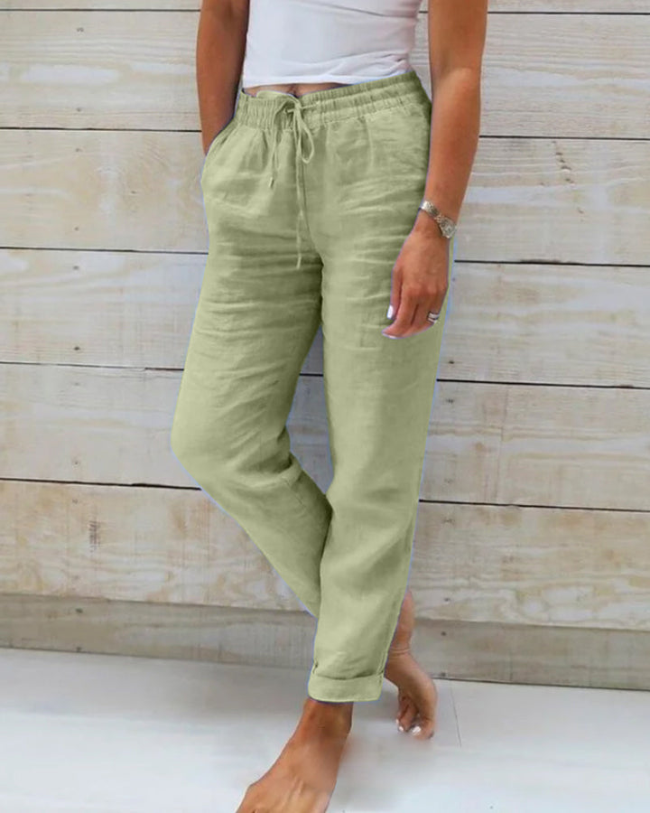 Allison - Spodnie Tailored z Lnu i Luksusowej Bawełny