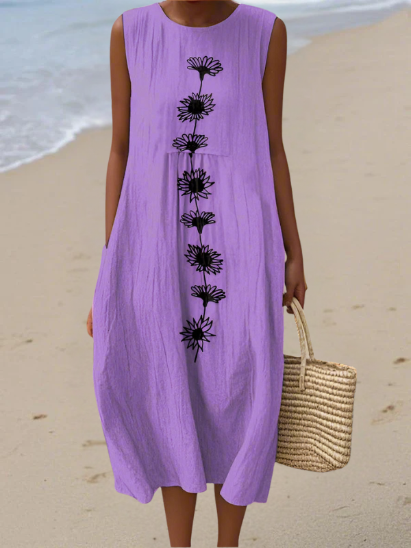 Emma™ Violet Bloom midi-sukienka