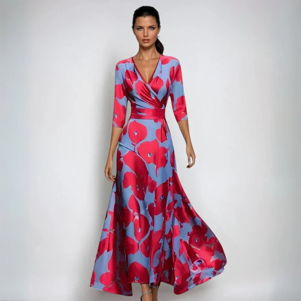 Eliana™ | Elegancka Sukienka A-Linie w Kwiaty