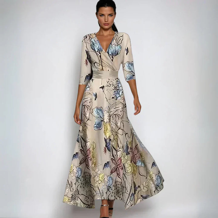 Eliana™ | Elegancka Sukienka A-Linia w Kwiaty