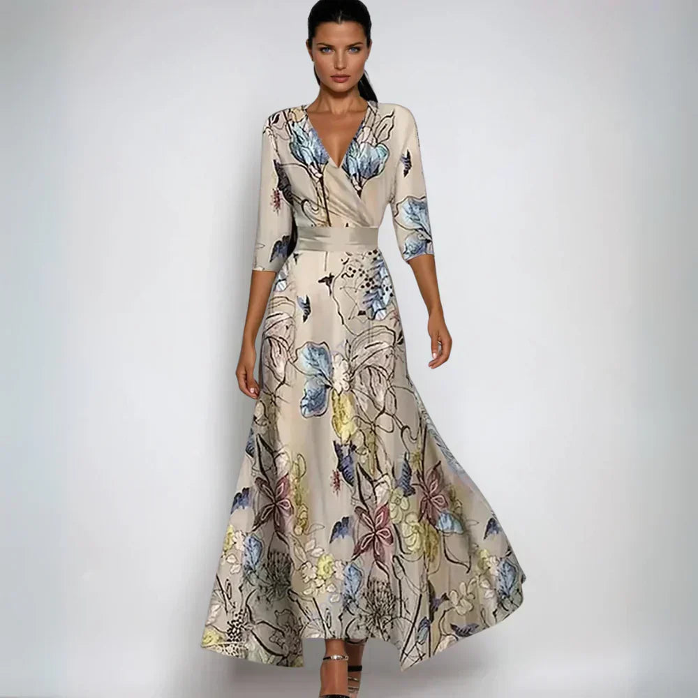Eliana™ | Elegancka Sukienka A-Linie w Kwiaty
