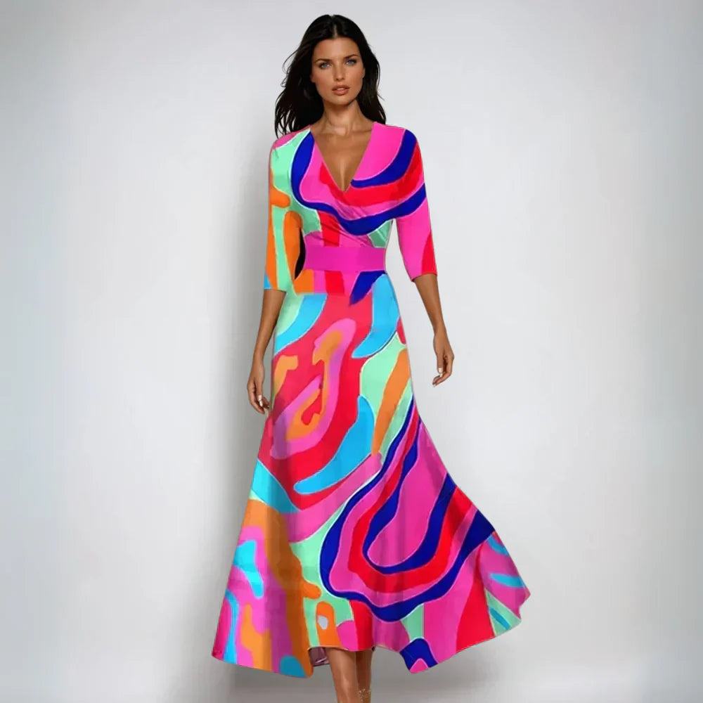 Eliana™ | Elegancka Sukienka A-Linia w Kwiaty