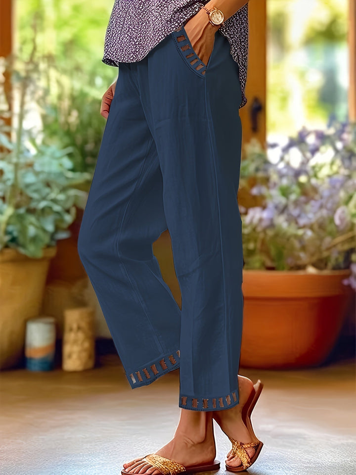 Wren – Spodnie Cropped Relax z Kontrastowymi Detalami