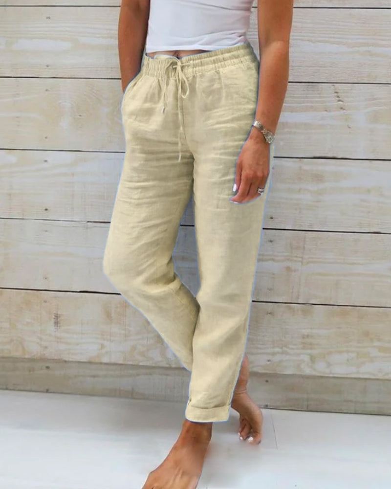 Allison - Spodnie Tailored z Lnu i Luksusowej Bawełny