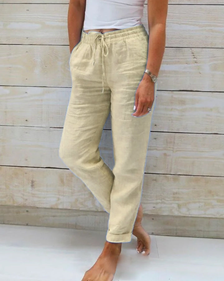 Allison - Spodnie Tailored z Lnu i Luksusowej Bawełny