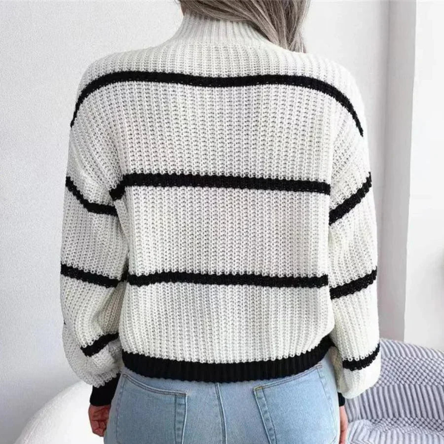Elegancki Sweter Damski z Czystej Wełny Dziewiczej o Ponadczasowym Kroju