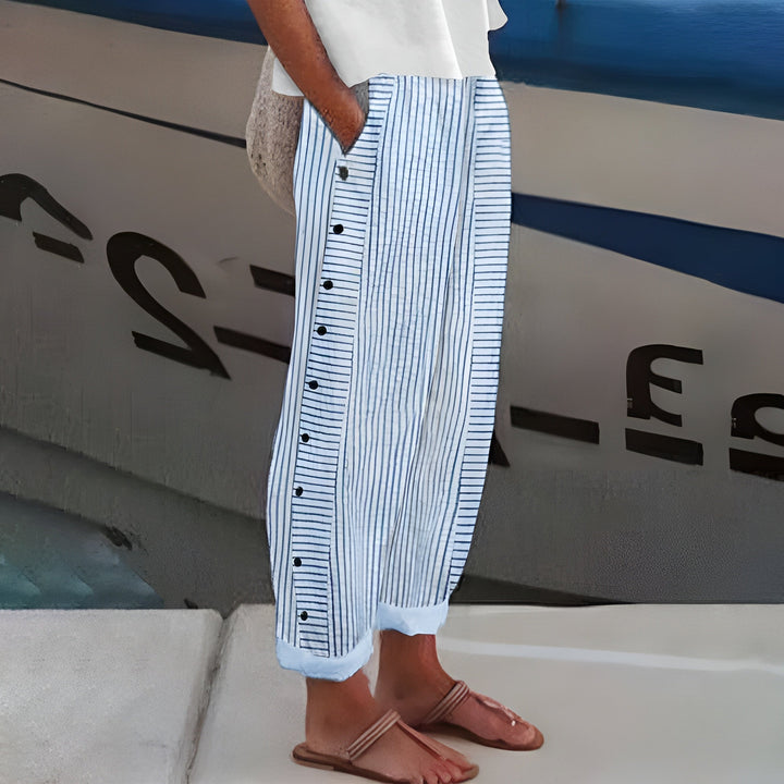 Dagny | Eleganckie Letnie Spodnie w Paski
