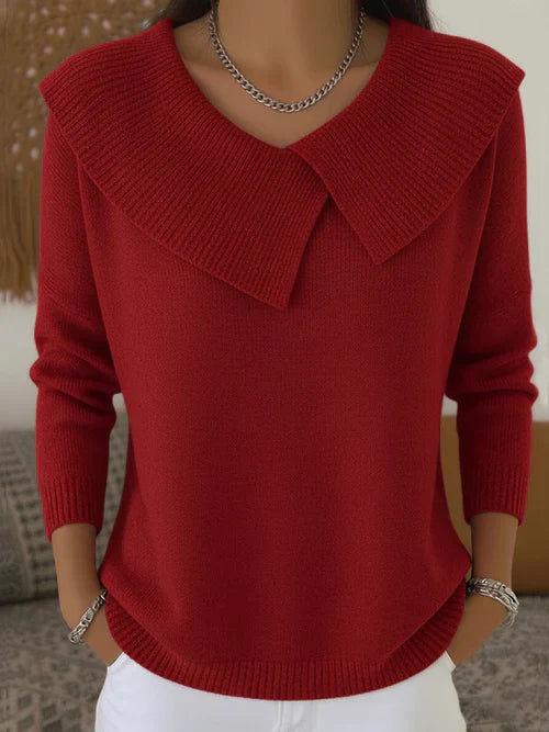 Barbara™ Elegancki Sweter z Miękkim Kołnierzem