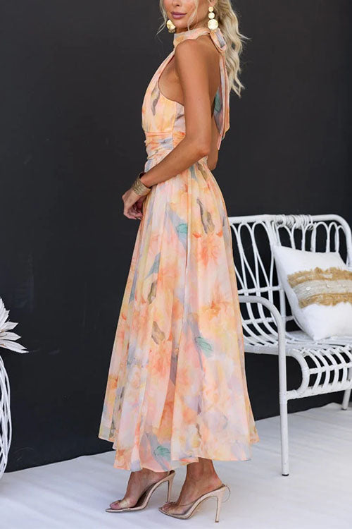 Halter™ - Maxi Sukienka z Wzorem