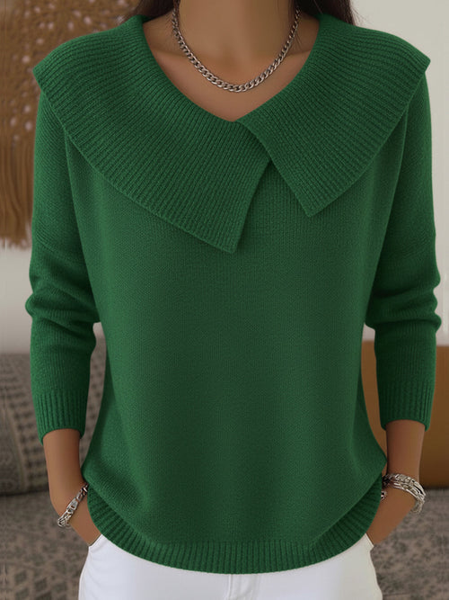 Barbara™ Elegancki Sweter z Miękkim Kołnierzem