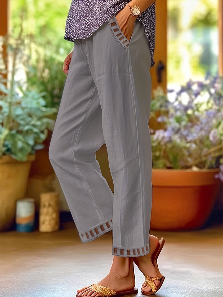 Wren – Spodnie Cropped Relax z Kontrastowymi Detalami