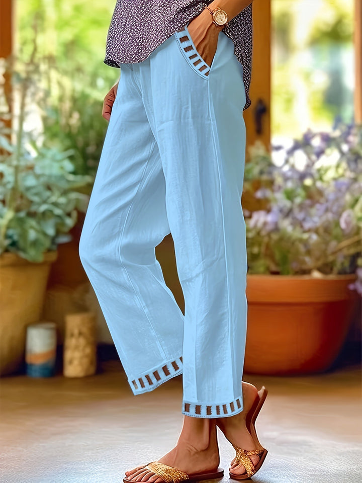 Wren – Spodnie Cropped Relax z Kontrastowymi Detalami