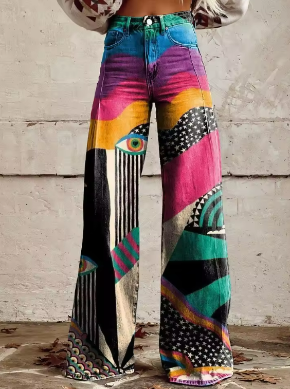 Talia - Spodnie Dzwony Boho Chic