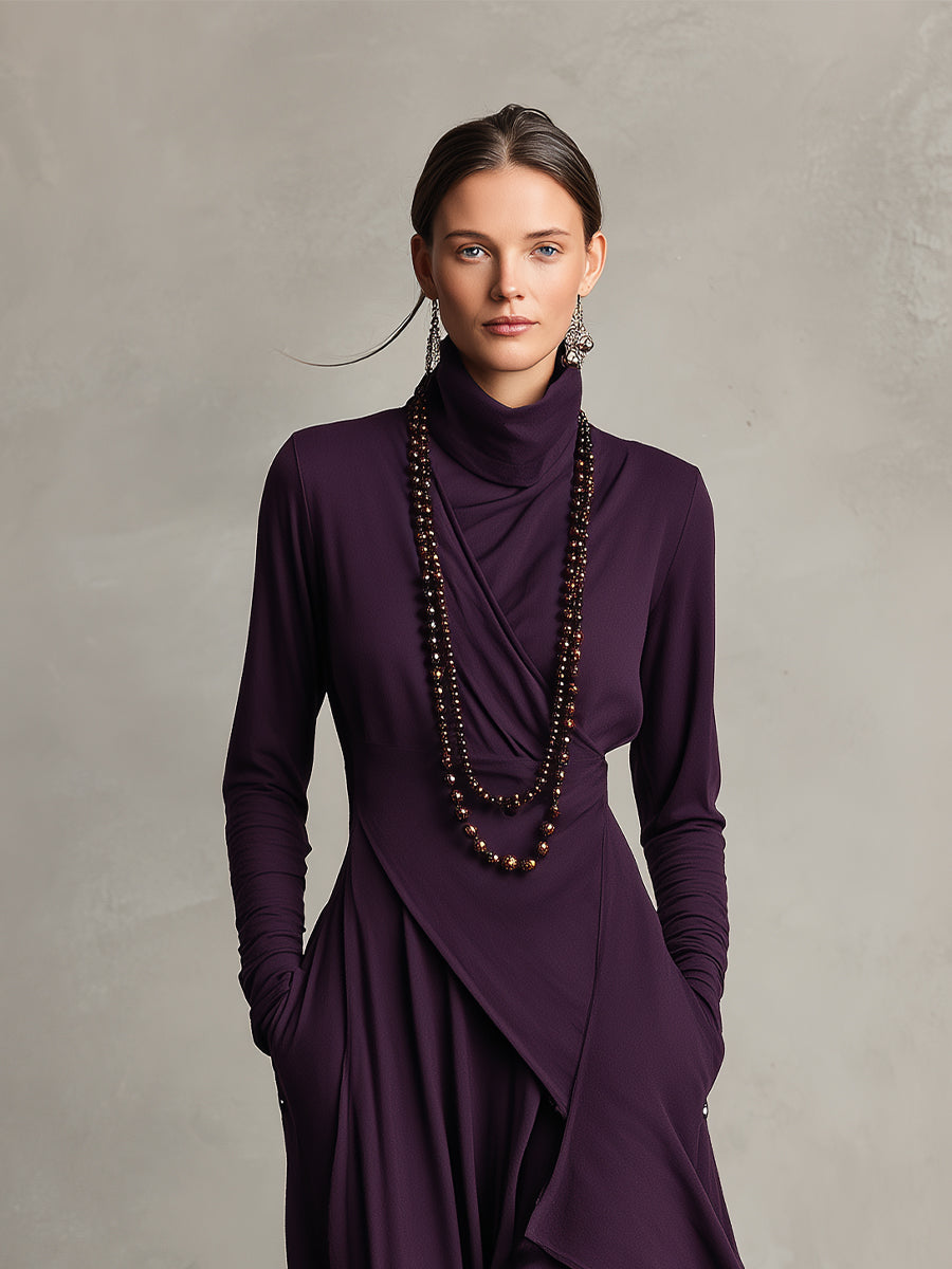 Natalie | Elegancka Sukienka z Drapowaniem