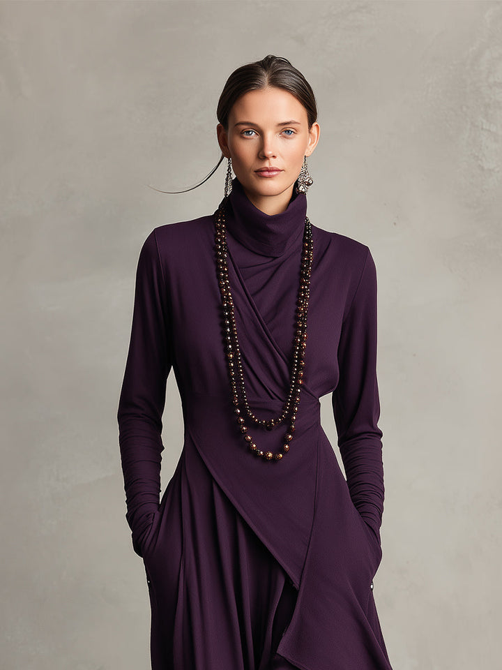 Natalie | Elegancka Sukienka z Drapowaniem