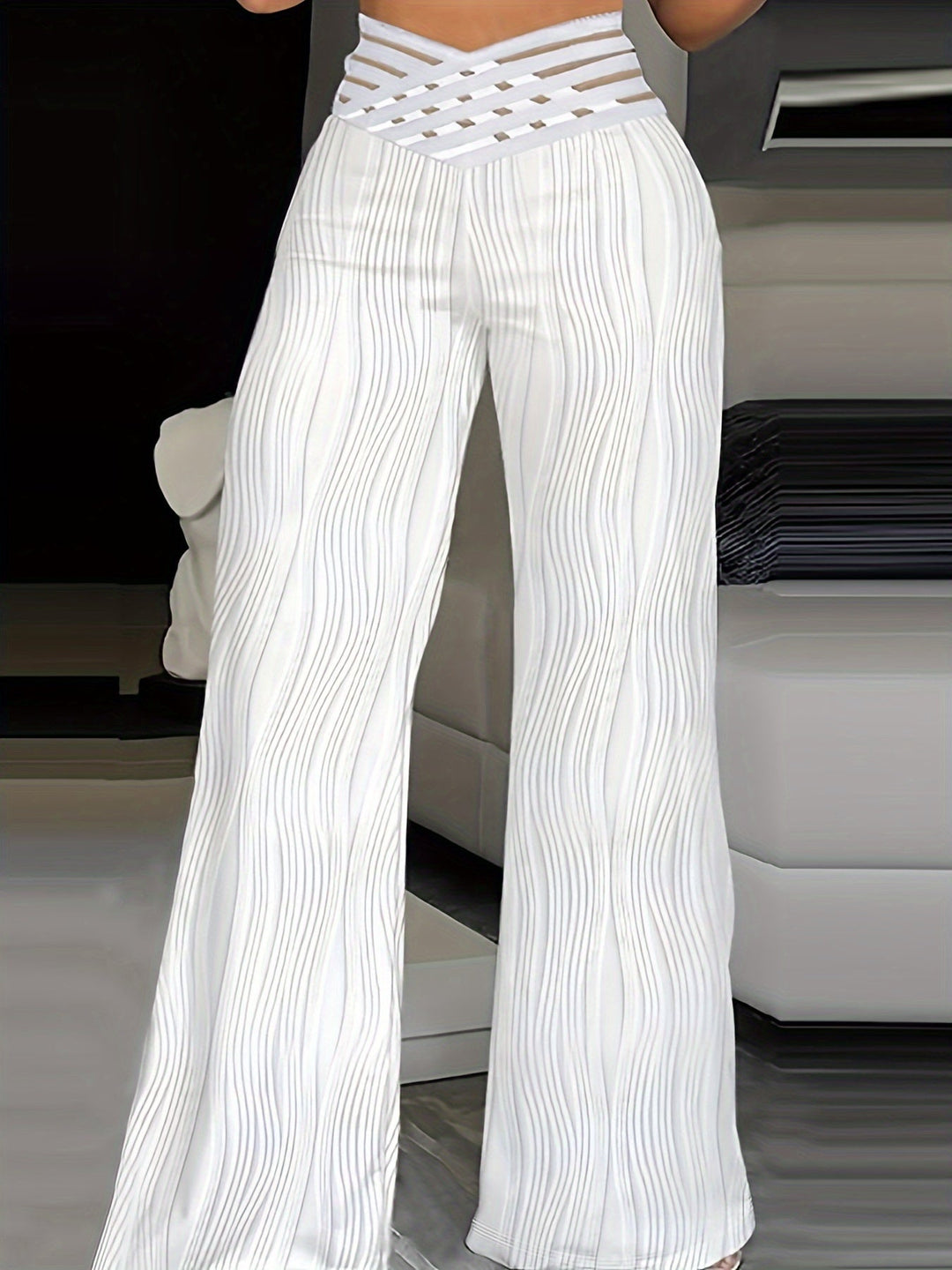 Emma | Spodnie z Wysokim Stanem Crisscross