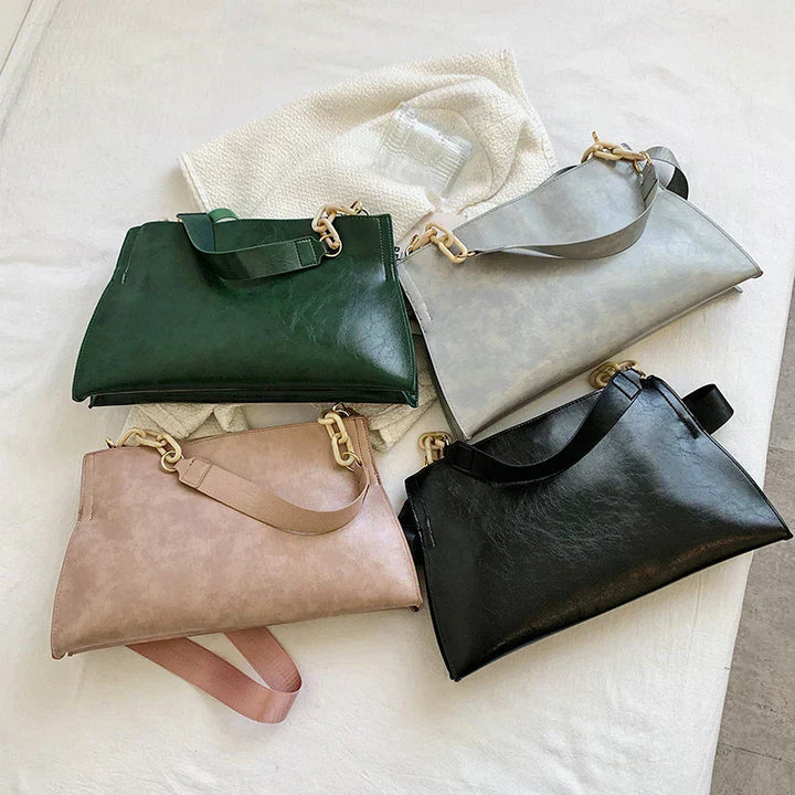 Elegancka Torba na Ramię z Miękkiej Skóry - Duża Torba Modna