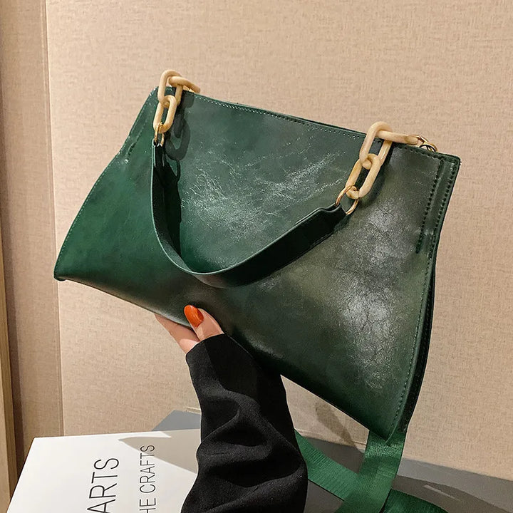 Elegancka Torba na Ramię z Miękkiej Skóry - Duża Torba Modna