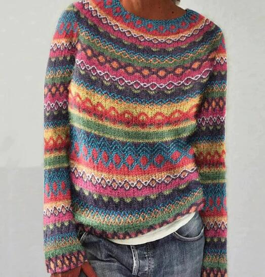 Damski sweter dzianinowy | luźna konstrukcja całościowa