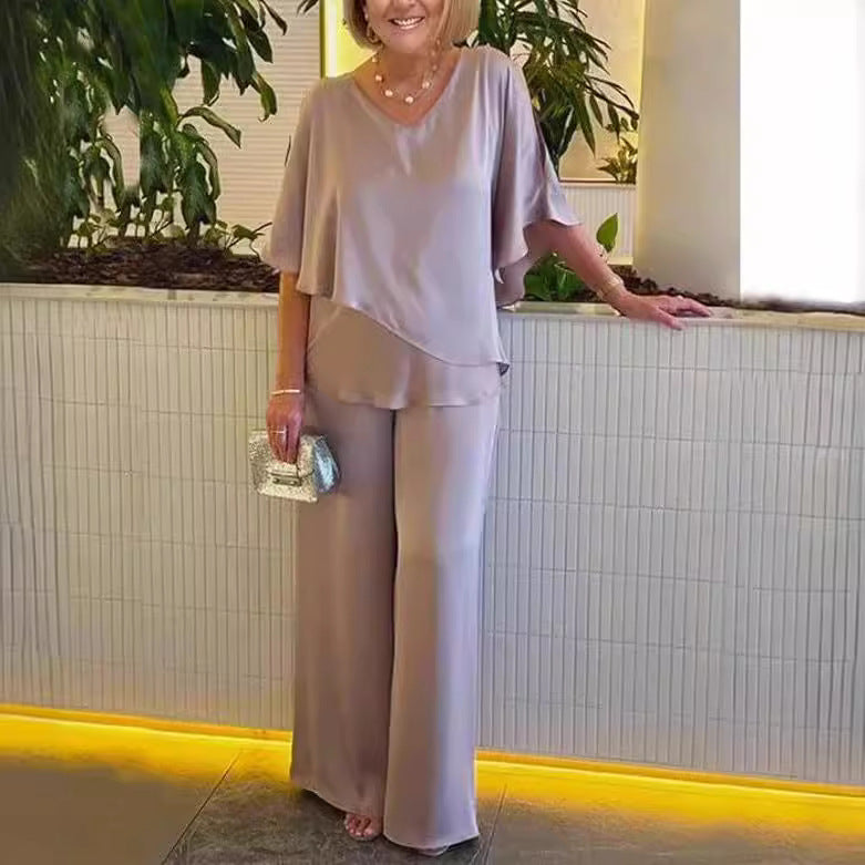 Martha - Zestaw wygodny z szerokimi nogawkami