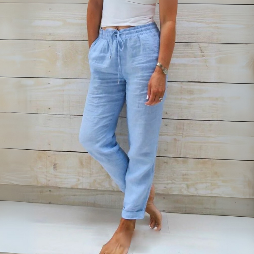 Allison - Spodnie Tailored z Lnu i Luksusowej Bawełny