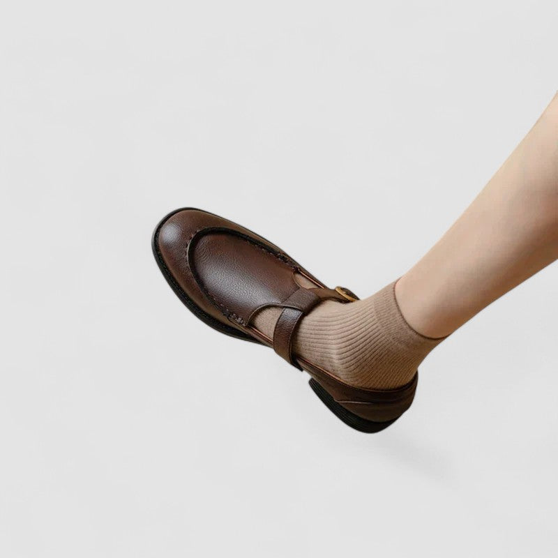 Avery - Ortopedyczne buty Mary Jane z kwadratowym noskiem