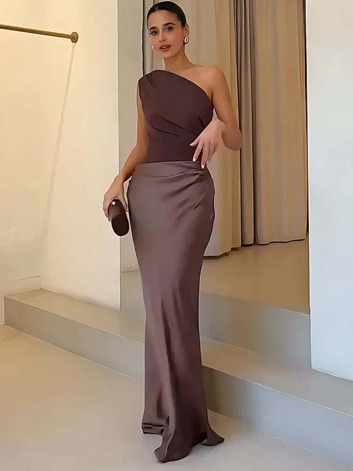 Sophia | Maxi Sukienka z Satyny