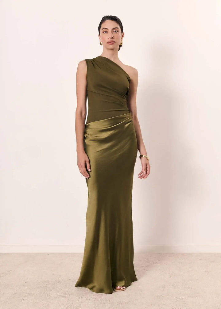 Sophia | Maxi Sukienka z Satyny