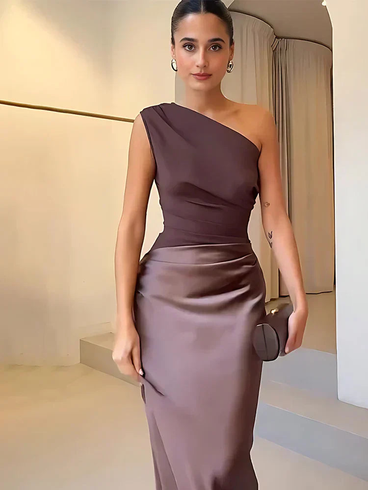 Sophia | Maxi Sukienka z Satyny