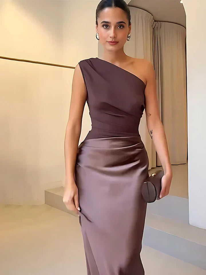 Sophia | Maxi Sukienka z Satyny