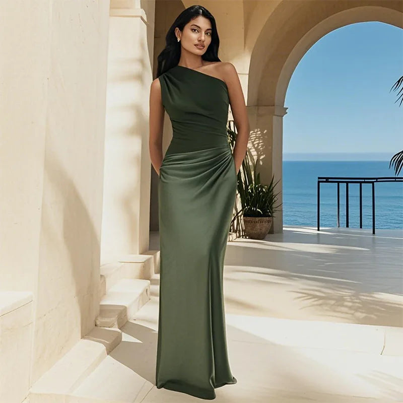 Sophia | Maxi Sukienka z Satyny
