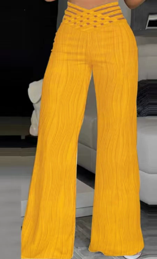 Emma | Spodnie z Wysokim Stanem Crisscross