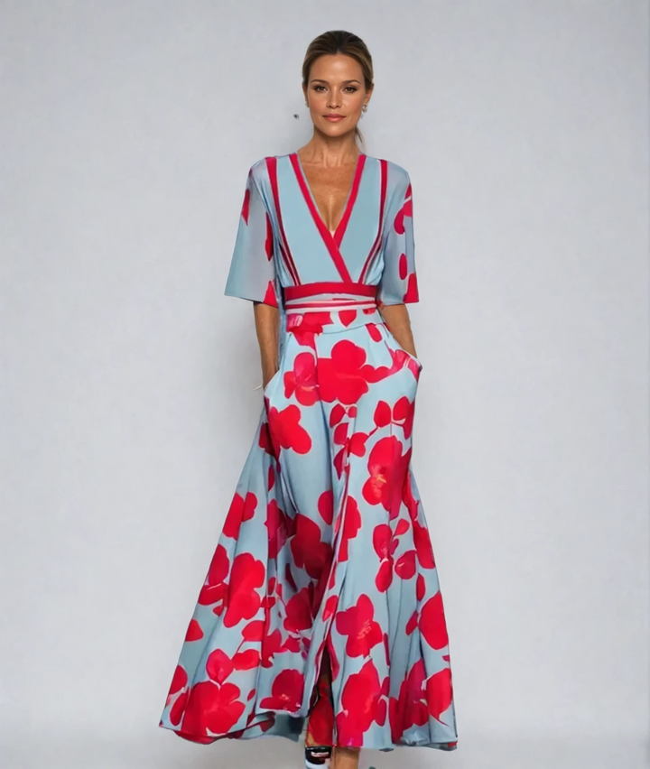 Eliana™ | Elegancka Sukienka A-Linie w Kwiaty