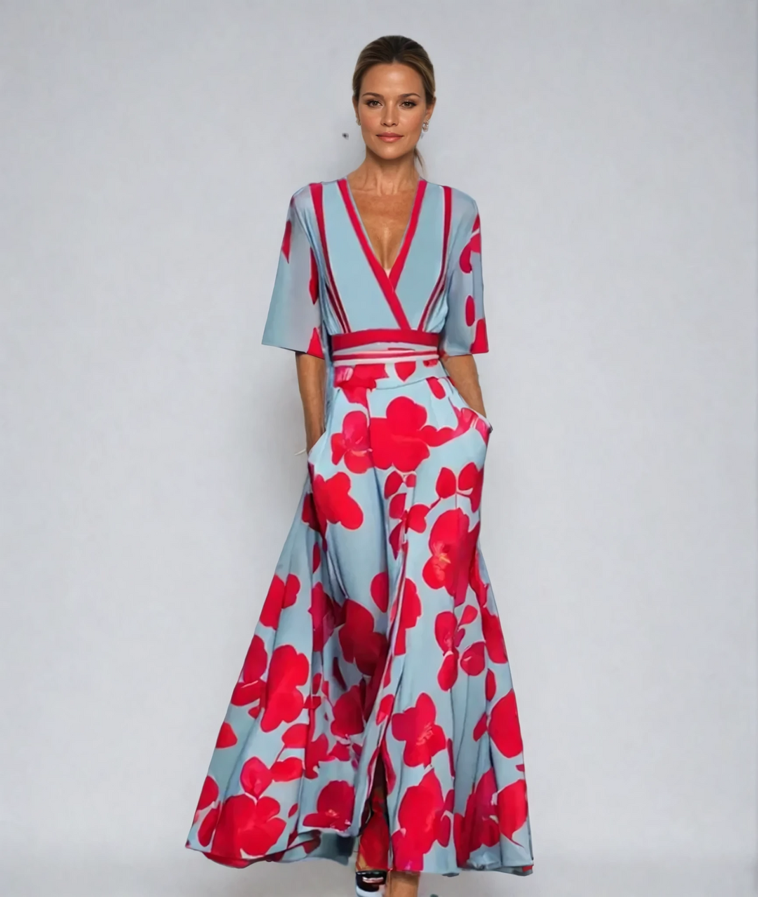 Eliana™ | Elegancka Sukienka A-Linia w Kwiaty