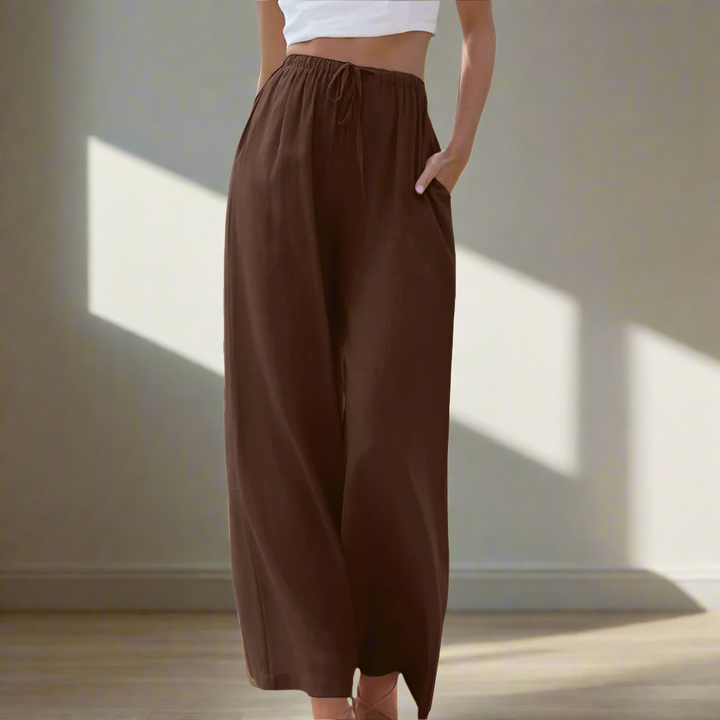 Liam | Letnie Spodnie z Szeroką Nóg