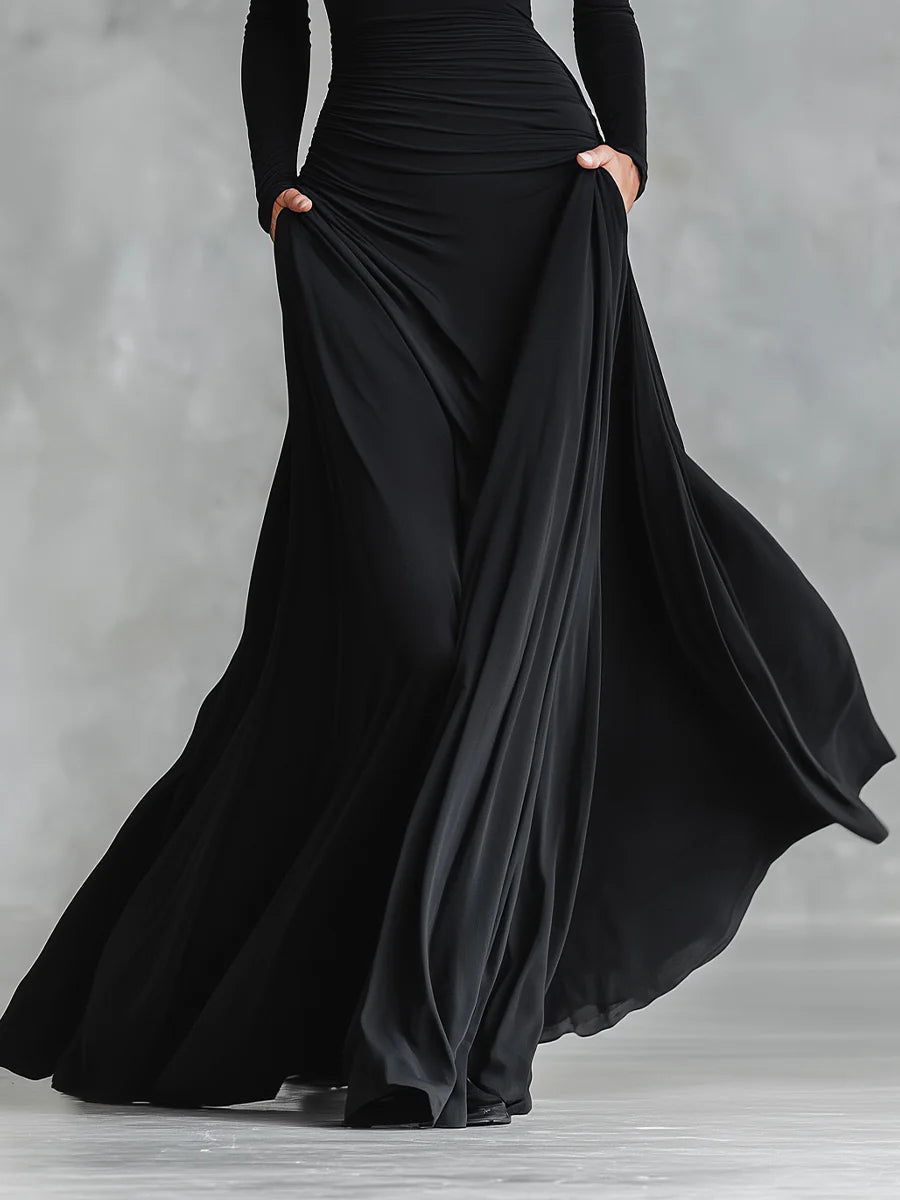 Anna – Elegancka Maxi Sukienka z Modelującym Krojem