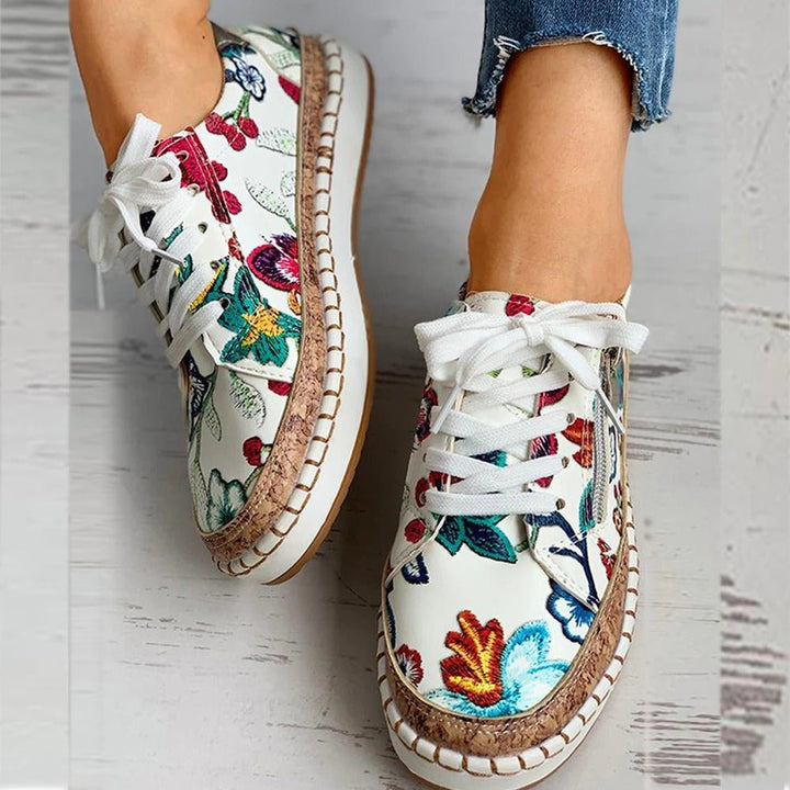 FLORIANA | Sneakers Ortopedyczne z Unikalnym Designem Vintage Kwiatów