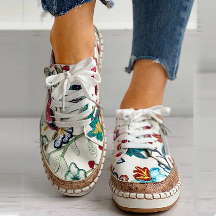 FLORIANA | Sneakers Ortopedyczne z Unikalnym Designem Vintage Kwiatów