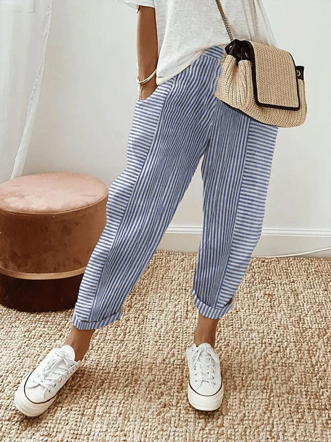 Lola | Letnie Spodnie Casual o Luźnym Kroju