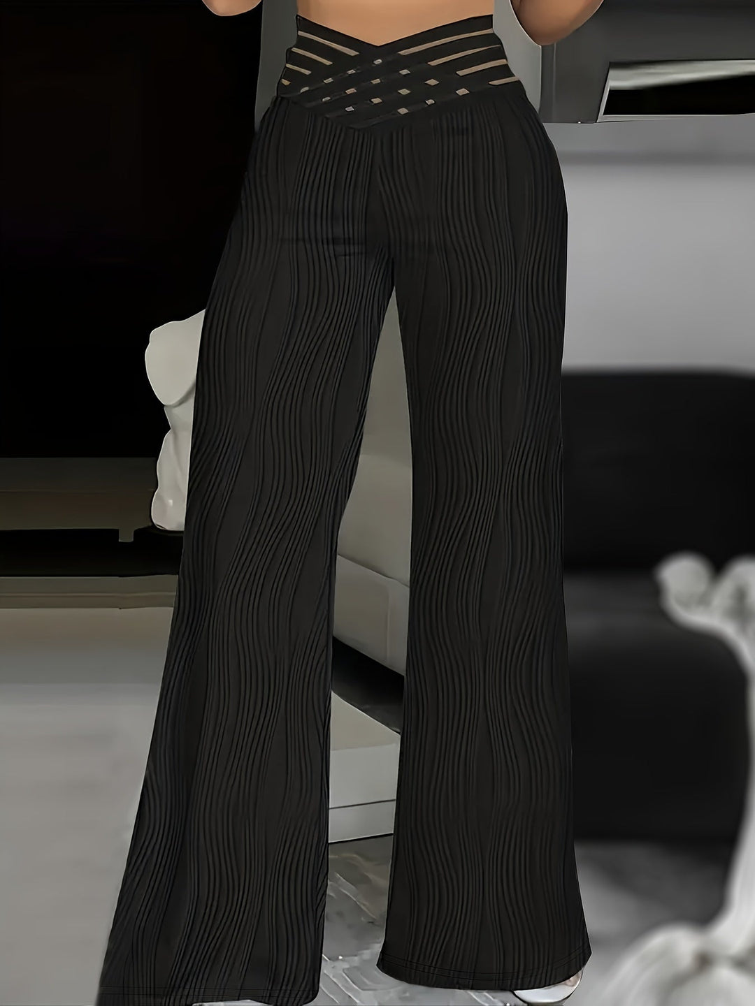 Emma | Spodnie z Wysokim Stanem Crisscross