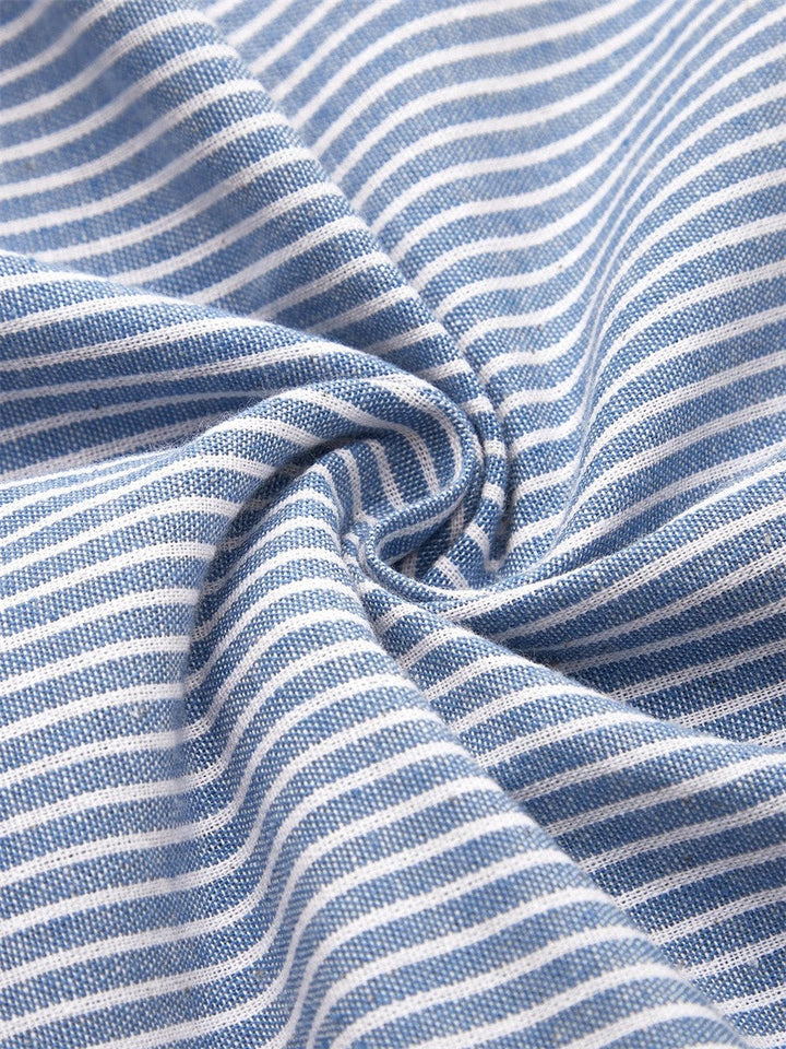Zofia | Elegancka Pasiasta Sukienka Midi z Guzikami
