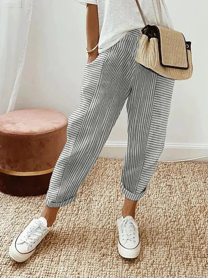 Lola | Letnie Spodnie Casual o Luźnym Fasonie