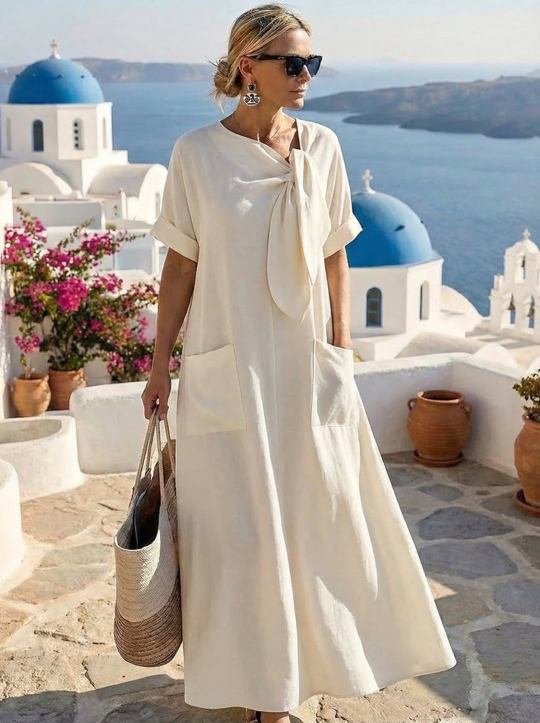 Fleur™ Elegancka Sukienka z Kieszeniami