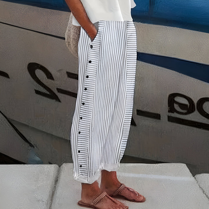Dagny | Eleganckie Letnie Spodnie w Paski
