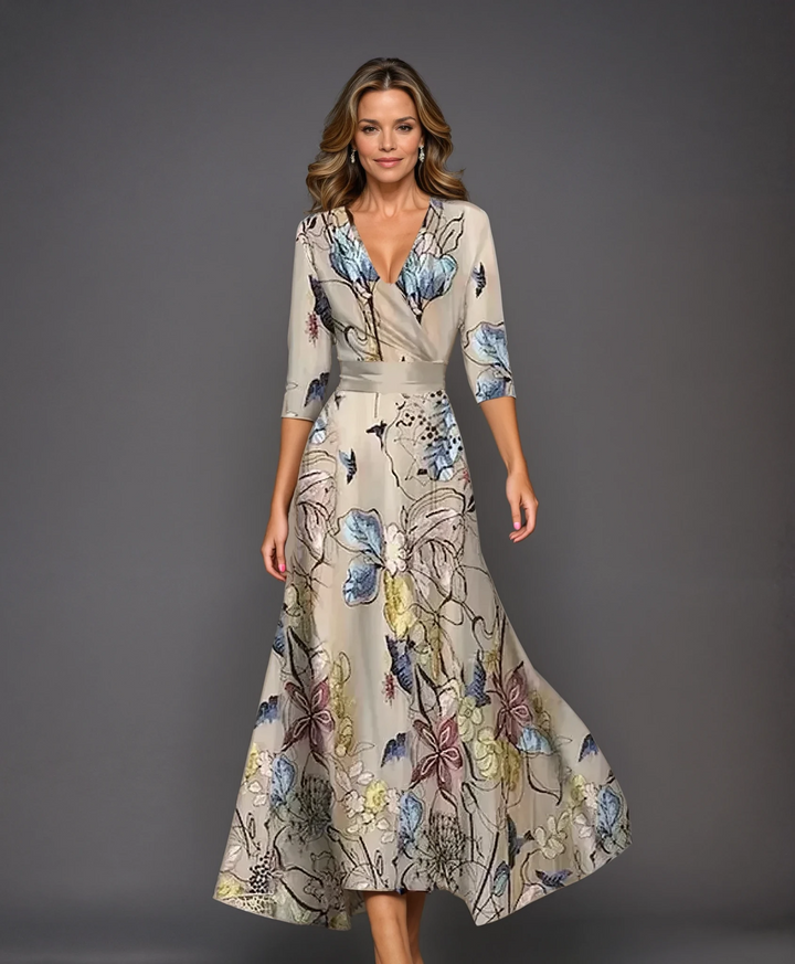 Ysa | Elegancka sukienka z kwiatowym nadrukiem