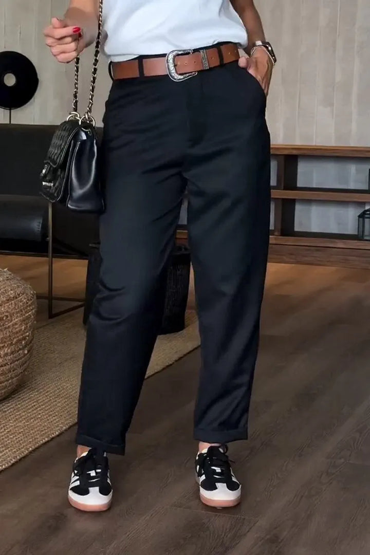 Katarzyna | Eleganckie modelujące sylwetkę spodnie w paski