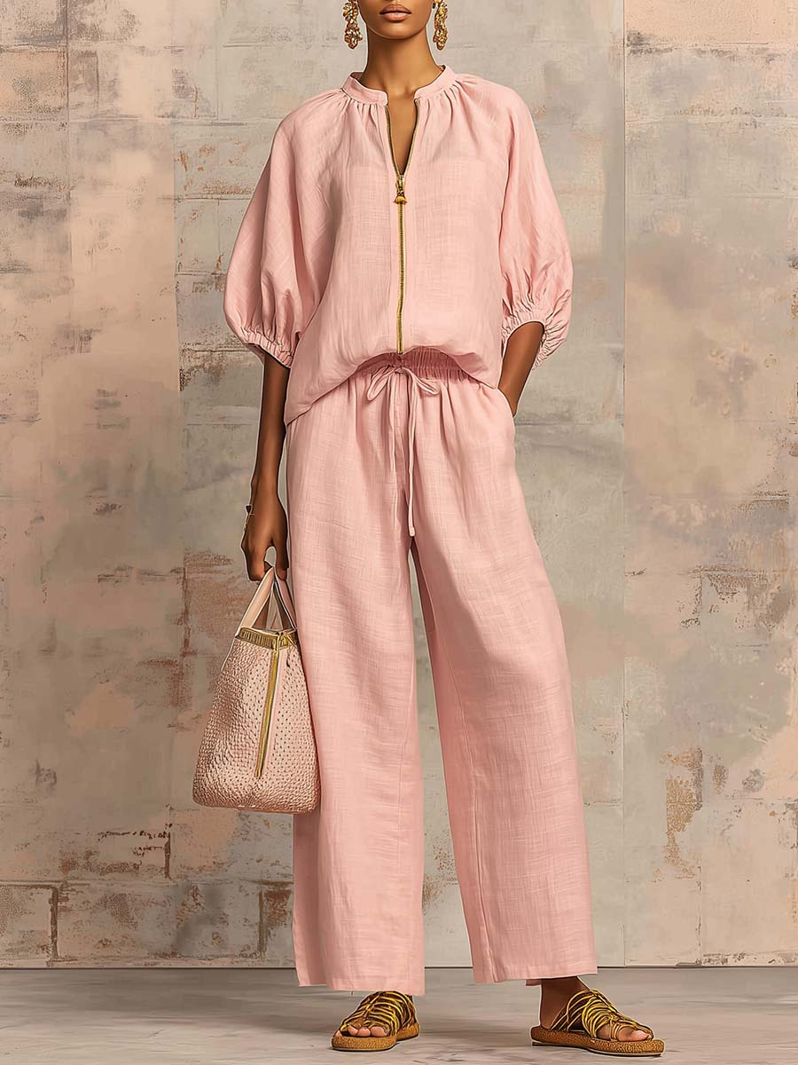 Enrichetta™ – Komplet Casual Chic z Bluzką i Spodniami