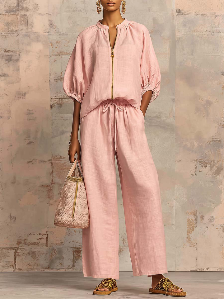 Enrichetta™ – Komplet Casual Chic z Bluzką i Spodniami