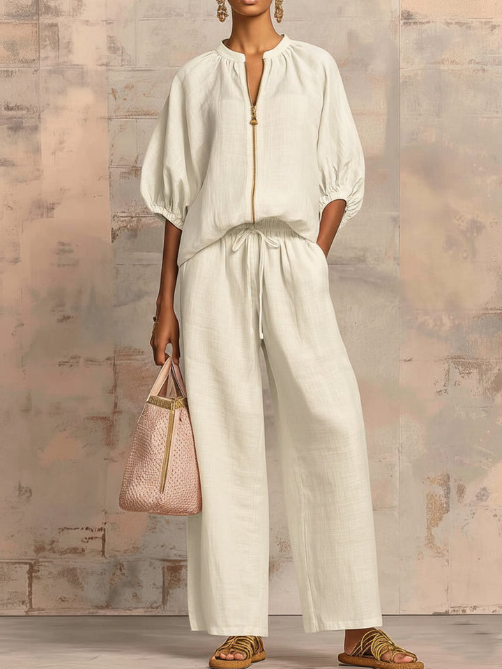 Enrichetta™ – Komplet Casual Chic z Bluzką i Spodniami