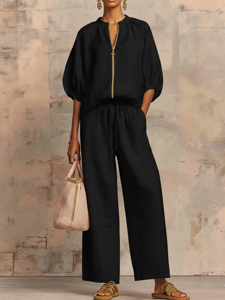 Enrichetta™ – Komplet Casual Chic z Bluzką i Spodniami